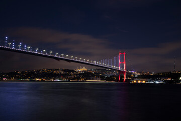 Bosphorus Bridge in Istanbul at night