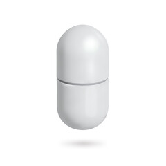 White Template Pills Capsules Isolated. Ready for Your Design. Vector illustration
