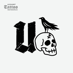 Alphabet U Skull Logo
