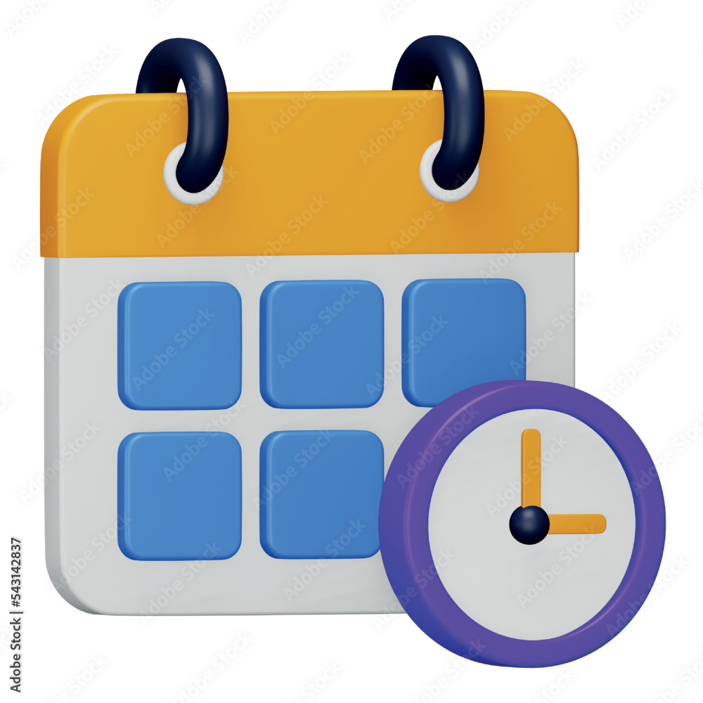 Poster schedule 3d rendering isometric icon.