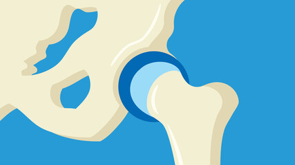 thigh bone on blue background