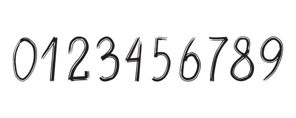 Vector illustration of a collection of numbers. Numbers. Serial numbers. Cartoon figures. Collection from zero to nine