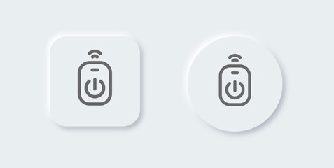 Remote line icon in neomorphic design style. Wireless control signs vector illustration
