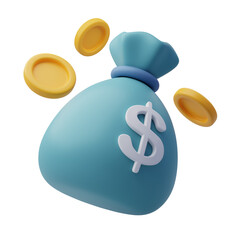 Money bag and coins, Online payment, Business and finance concept. - obrazy, fototapety, plakaty