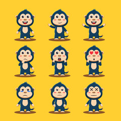 Cute Ape Character Bundle Premium