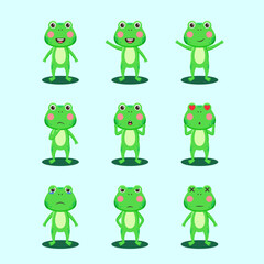Cute Frog Character Bundle Premium
