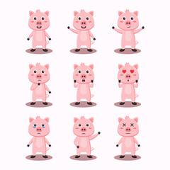 Cute Pig Character Bundle Premium