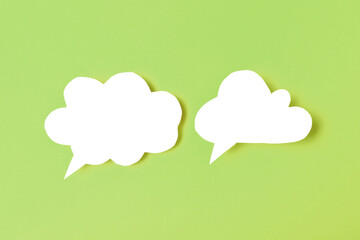 Speech bubbles on color background text palce- Image