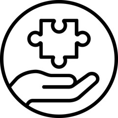 Jigsaw, puzzle line icon