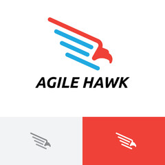Agile Hawk Eagle Bird Fly Speed Wing Simple Logo