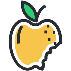 Apple with Bite Vector Icon