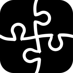 Obraz premium Puzzle shape glyph icon