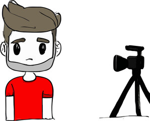 Internet publisher Content Generator. Internet Avatar Illustration Vector Cartoon Drawing
