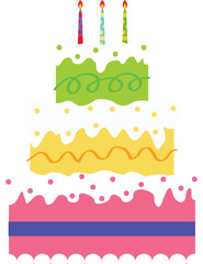 cute birthday cake decoration element illustration