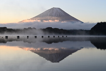 Mount Fuji in the morning mist