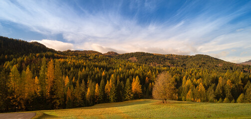Scenic mountain landscape in autumn season. Dolomites Italy - 543152675