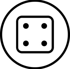 Dice circle line icon