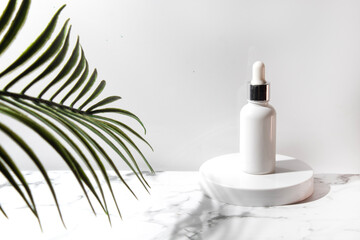 Obraz na płótnie Canvas mockup tube bottle for skin care cosmetic, product branding, serum dropper cream lotion treatment
