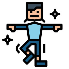 yoga filled outline icon style