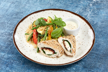 chicken stuffed cream cheese and vegetables