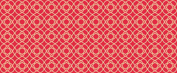 Seamless pattern  with decorative elements on a red background, vector image