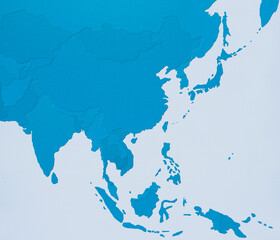 map of asia, cutout picture
