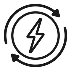 Renewable energy line icon. Solar energy illustration.