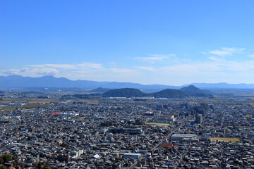 八幡山から見た近江八幡市街地の風景