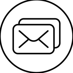 Mail, e-mail, message line icon