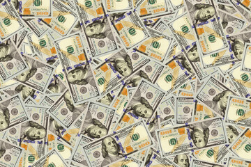 one hundred dollar banknote of the new sample, money background