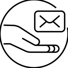 Mail, e-mail, message line icon