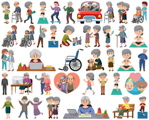 Collection of elderly people icons