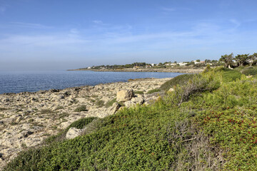 Seaside coast in autumn in Marina di Pulsano, Taranto, Puglia