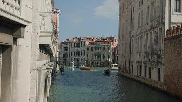 A View Of Palazzo Ferro Fini Historical Building In Venice, Italy. Static Shot