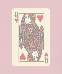 paper cutout playing cards background,  Queen 
