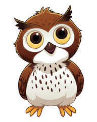Little Owl Cartoon Animal Illustration