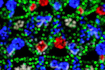 Festive multicolored blurred abstract background. Christmas lights bokeh background