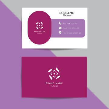 Modern Business Card Design. Double Sided Business Card Design Template. Vector Visiting Card Illustration Print Template