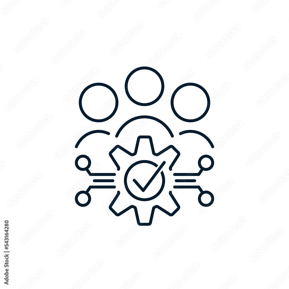 Poster concept group of technical management, implementation and operation of systems. vector icon isolated