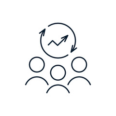 The concept of improving the efficiency of the market, adviser, trading. Vector icon isolated on white background.
