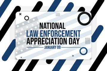 National Law Enforcement Day Wallpaper Editable Vector Banner design in blue and black color. Patriotic concept design