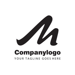 letter m wave for logo company design - obrazy, fototapety, plakaty