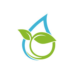 a logo illustration of a combination of water and plants