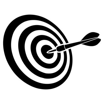 recommend clip art: Icono objetivo. Silueta aislada de dardo en diana