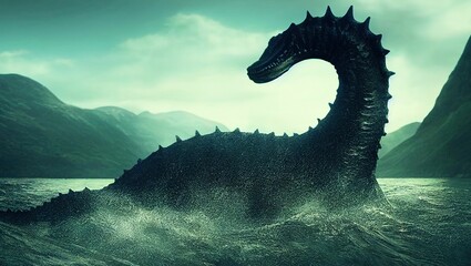 AI generated digital art of Loch Ness Monster
