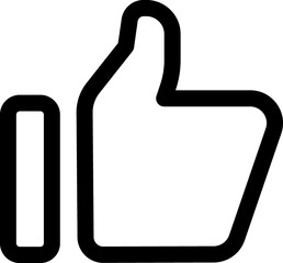 Fototapeta premium Thumb up line icon. Like icon