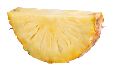Pineapple fruit and Pineapple slices isolated on a on transparent background
