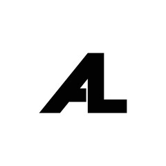Letter AL simple logo design vector