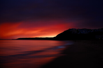 sunset at the beach in Salema Algarve Portugal