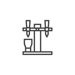 Beer tap and mug line icon